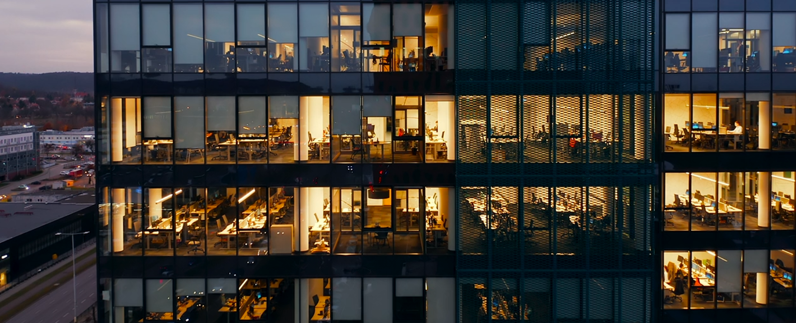 Outside view of an office building.